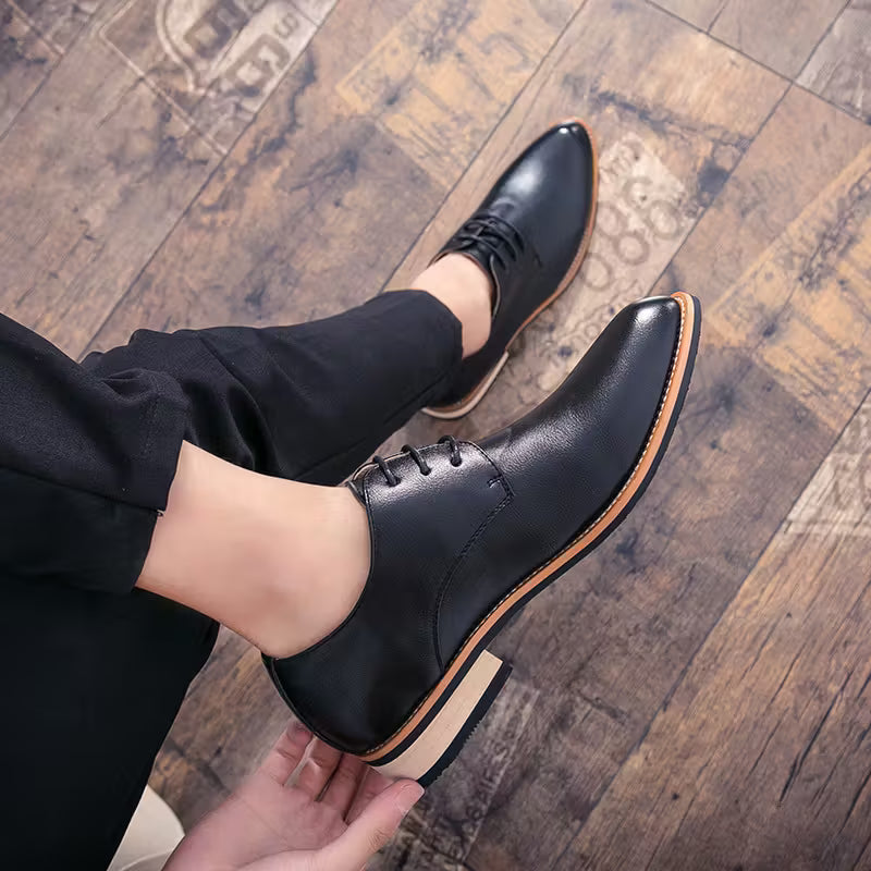Zapatos Casuales de Cuero Transpirables para Hombre