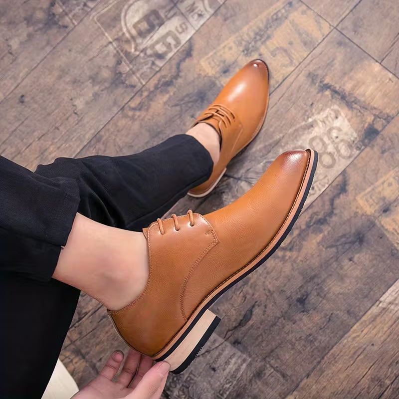 Zapatos Casuales de Cuero Transpirables para Hombre