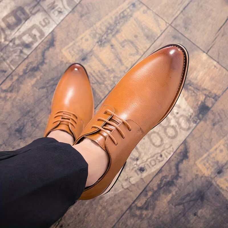 Zapatos Casuales de Cuero Transpirables para Hombre