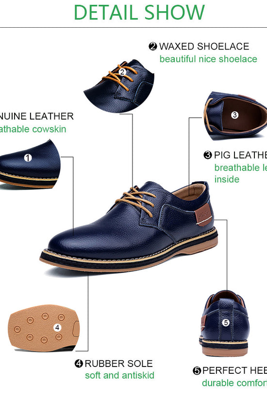 Zapatos de Vestir de Cuero Casual para Hombre - Estilo Británico